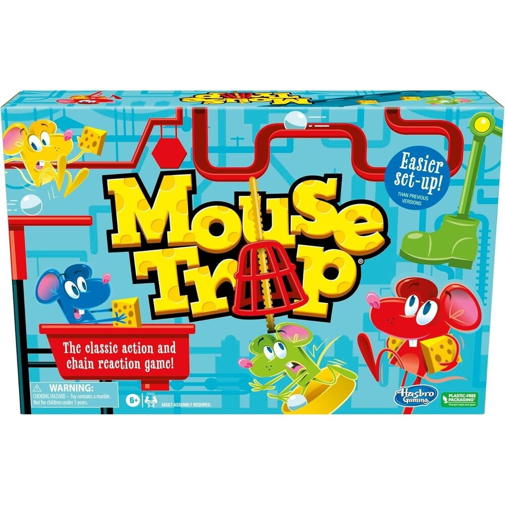 Hasbro Gaming Mouse Trap Board Game Kids 6+ Classic 2-4 Player Multicolor Easier